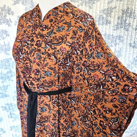 Caftan Reddish Brown Floral S to Plus New - Picture 9 of 9